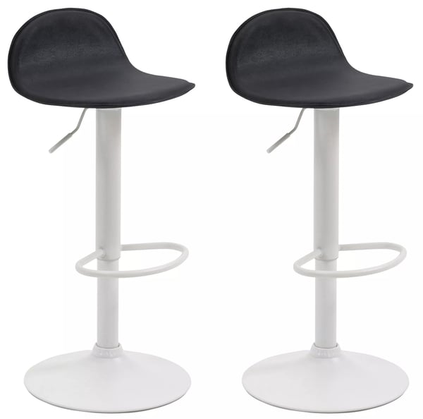 Set med 2 Lana V2 Barstolar - Svart Konstläder & Metallram