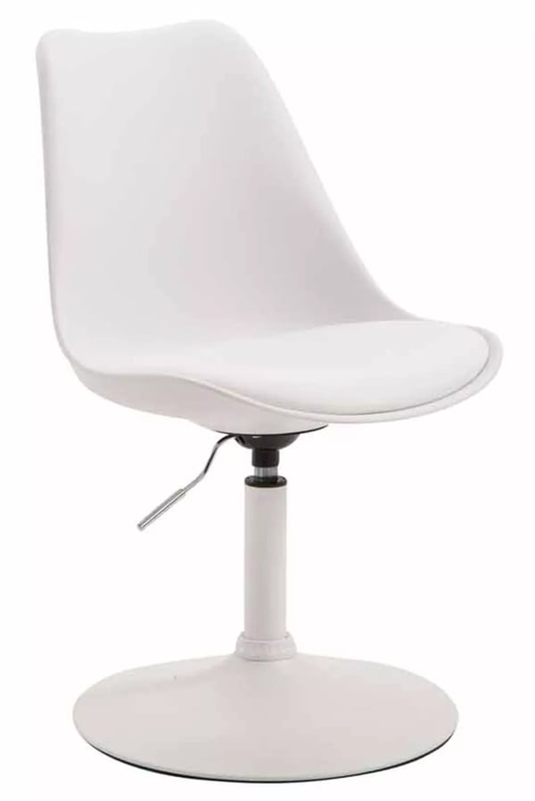 Set med 4 Maverick matstolar - vit plastsits, metallbas