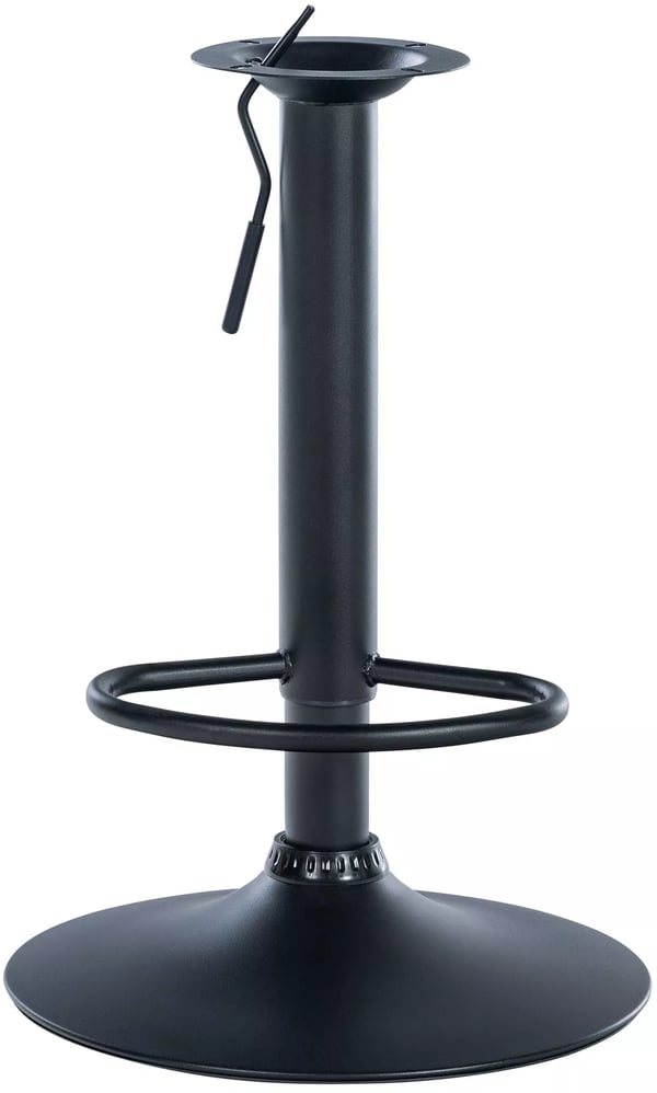 Udskiftningsfod til barstol med fodstøtte - Sort metal, højdejusterbar (57-77 cm), 38,5 cm bredde, 8x8 cm sædemontering