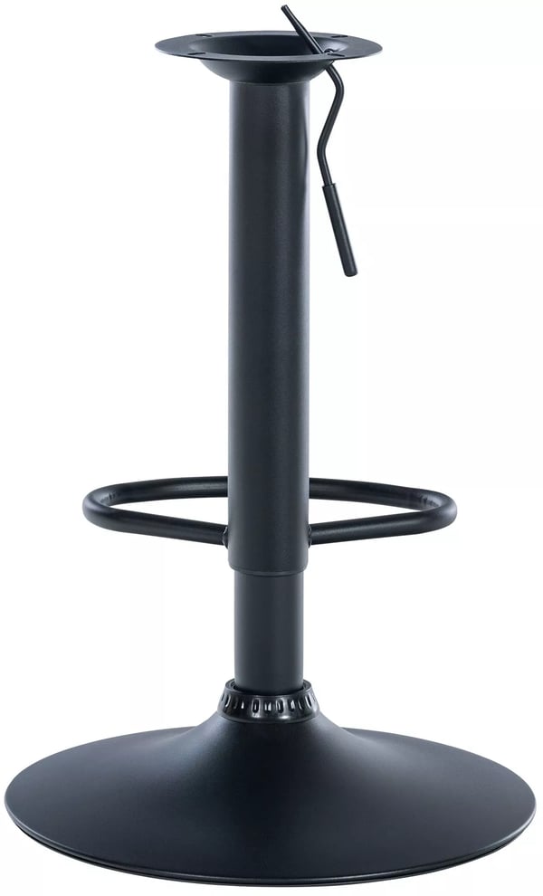 Udskiftningsfod til barstol med fodstøtte - Sort metal, højdejusterbar (57-77 cm), 38,5 cm bredde, 8x8 cm sædemontering