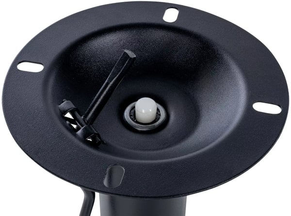 Udskiftningsfod til barstol med fodstøtte - Sort metal, højdejusterbar (57-77 cm), 38,5 cm bredde, 8x8 cm sædemontering