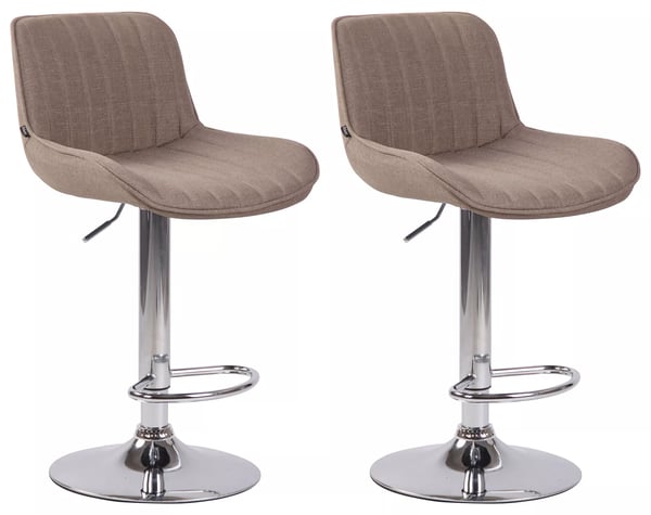 Set med 2 Lentini barstolar i tyg med metallram - Taupe
