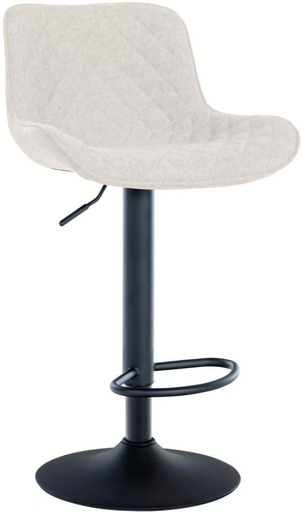 Minosa Gräddfärgad Barstol i Tyg med Metallram, Justerbar & Roterbar