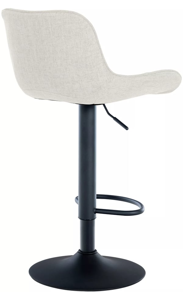 Minosa cremefarvet stof barstol med metalramme, justerbar og roterende