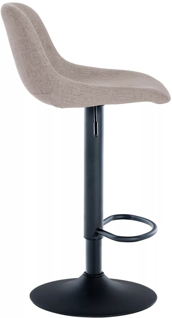 Loft Barstol Taupe Stof Metal Justerbar Drejbar Fodstøtte