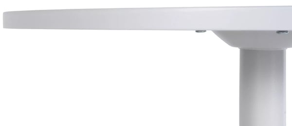 Rundt barbord - 60 cm diameter, hvid træplade, krom metalfod