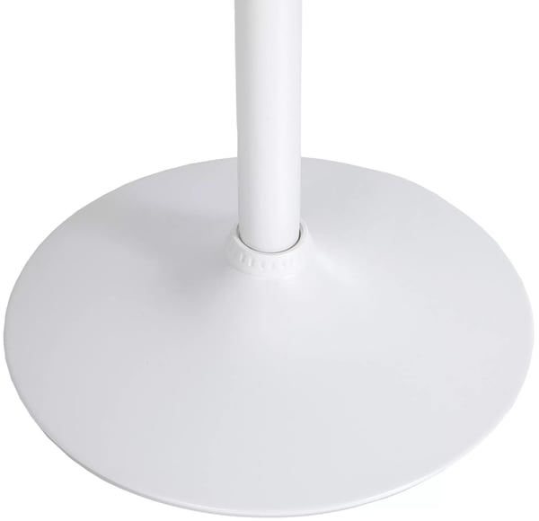 Rundt barbord - 60 cm diameter, hvid træplade, krom metalfod