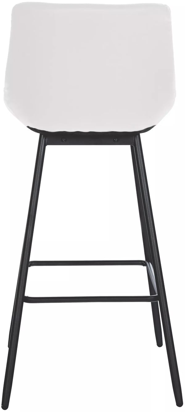 Weston Barstol i Konstläder, Vit, Metallram, Ergonomiskt Ryggstöd, 74 cm Sitthöjd, 135 kg Lastkapacitet