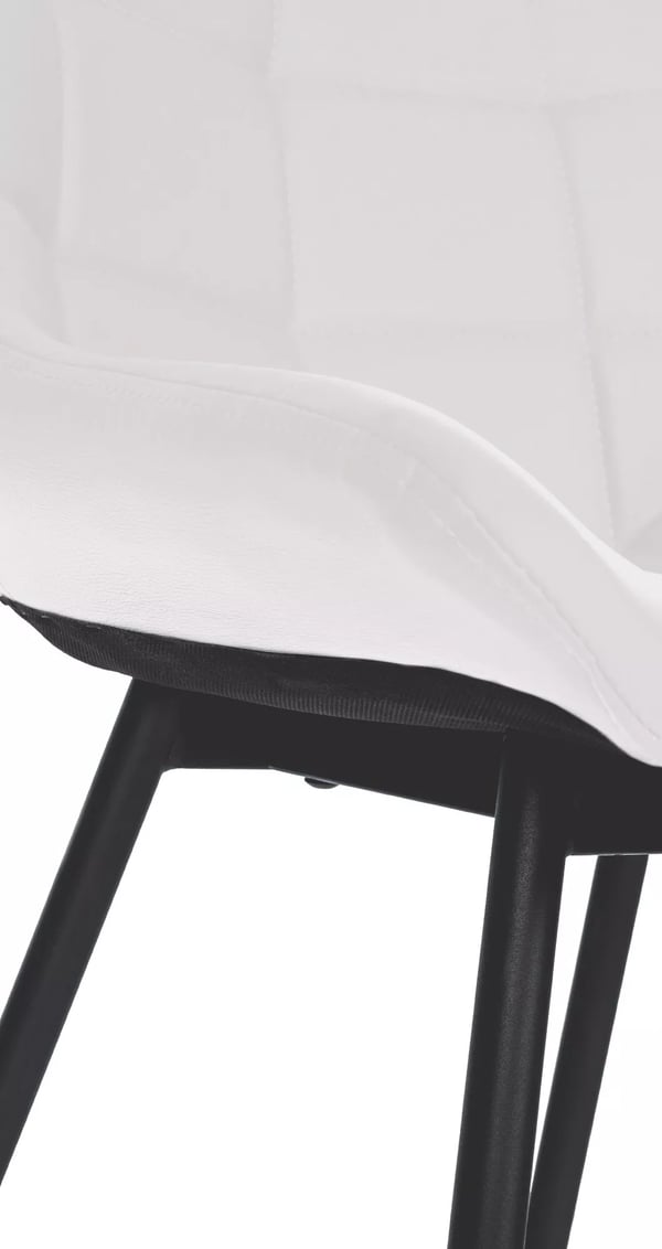 Weston Barstol i Konstläder, Vit, Metallram, Ergonomiskt Ryggstöd, 74 cm Sitthöjd, 135 kg Lastkapacitet