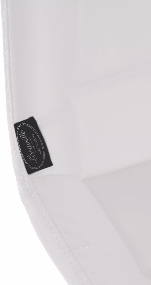 Weston Barstol i Konstläder, Vit, Metallram, Ergonomiskt Ryggstöd, 74 cm Sitthöjd, 135 kg Lastkapacitet
