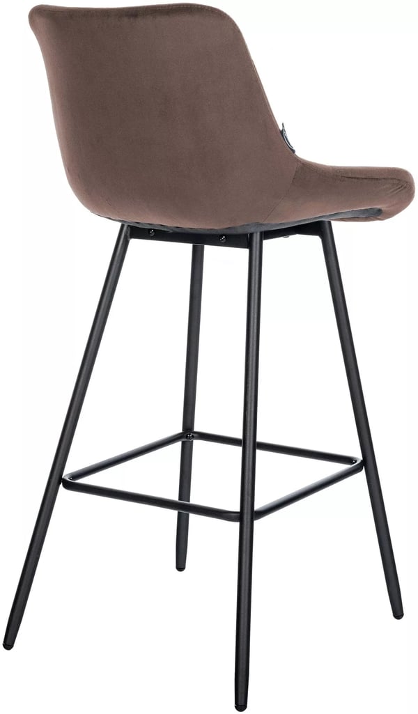 Weston fløjlsbarstol - brunt metalstel