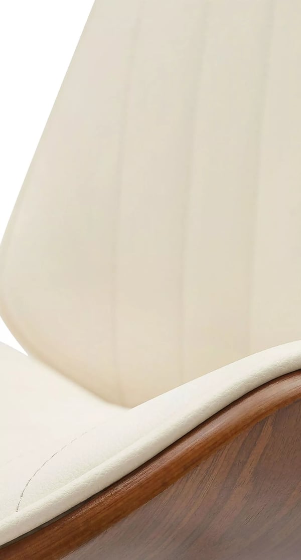 Nova Barstol Valnød/Creme Imiteret Læder (PVC) med Metalstel, Højdejusterbar, 360° Drejbar