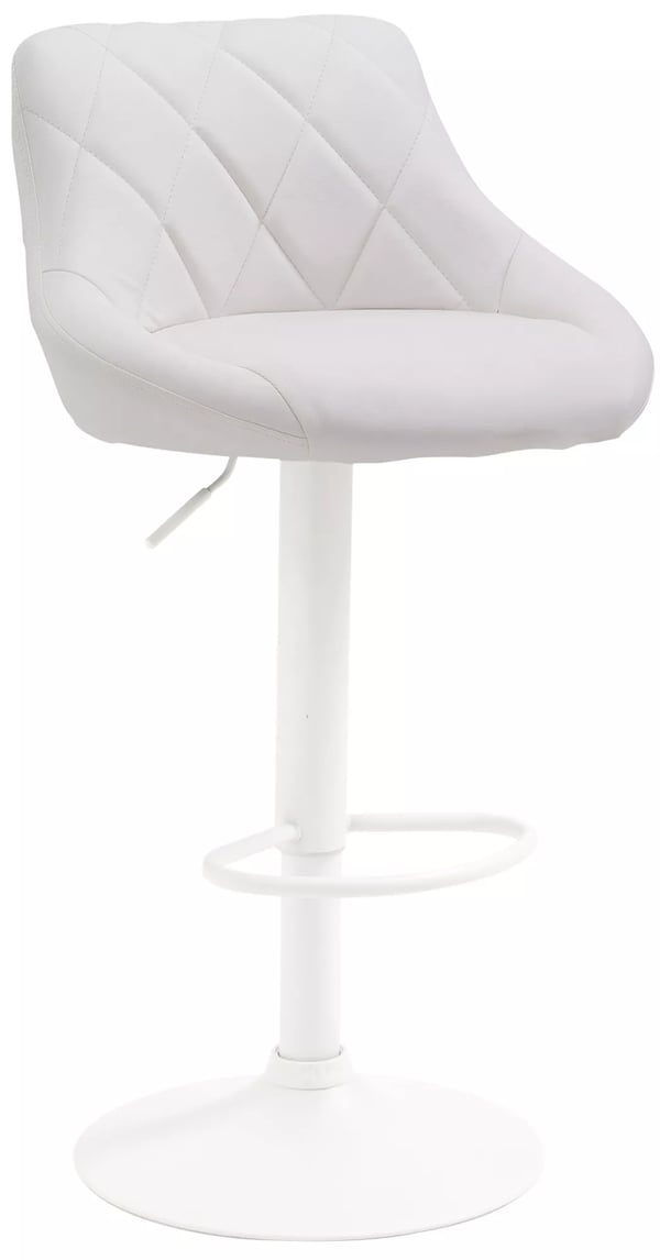Vit ergonomisk barstol i konstläder med justerbar höjd och 360° svängfunktion - Lazio-modell
