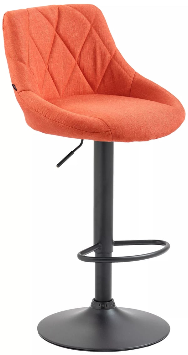 Orange tygbarstol med metallbas - justerbar höjd & 360° svängbar