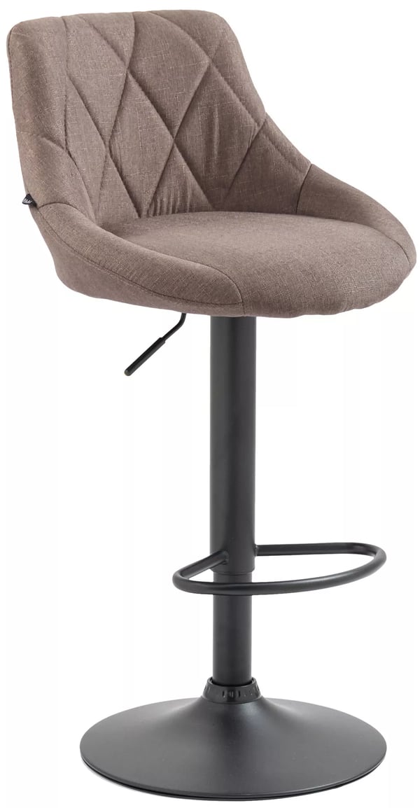Barstol i tyg, taupe - Justerbar höjd, 360° svängbar, metallfot
