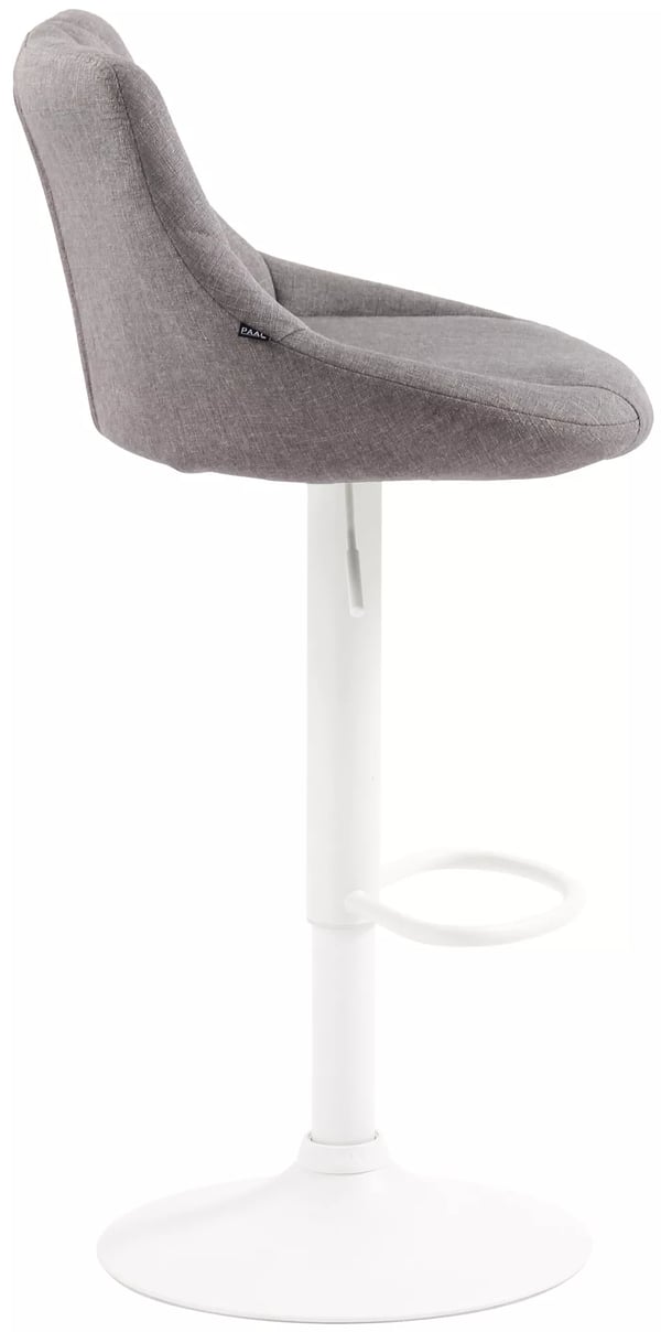Grå stof barstol med metalfod - justerbar højde, 360 drejefunktion