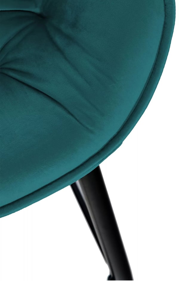 Gibson Mørkegrøn Fløjl Barstol med Metalstel, 76 cm Sædehøjde