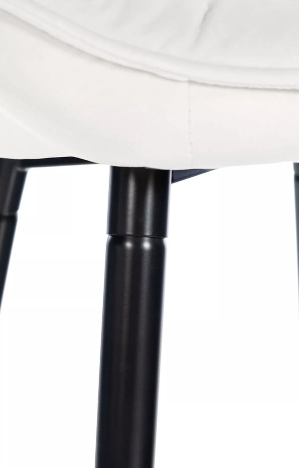 Gibson 76cm Krämvit Sammet Barstol med Metallram