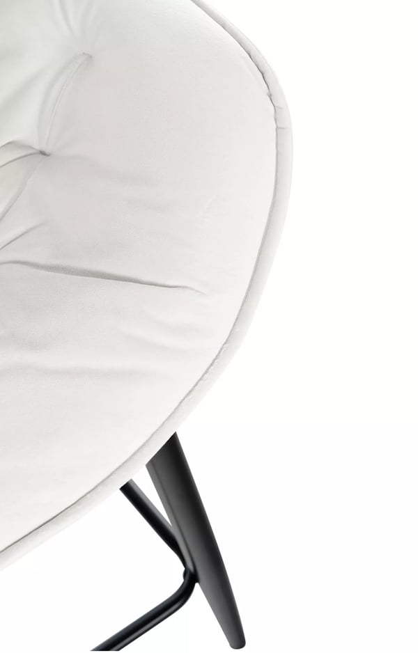 Gibson 76cm Krämvit Sammet Barstol med Metallram