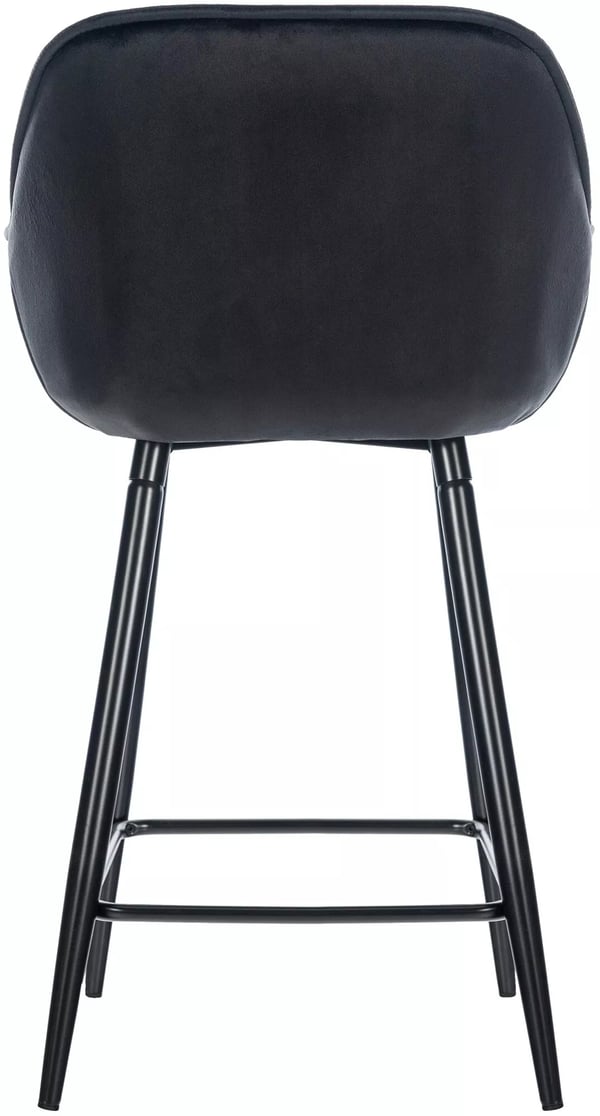 Gibson 76 fløjlsbarstol - sort metalramme