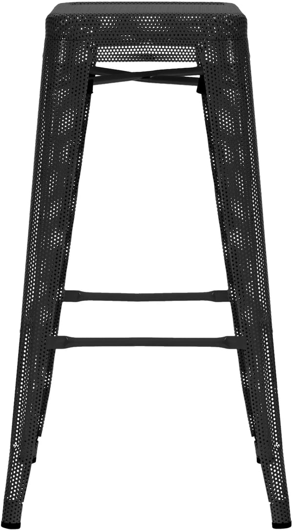 Musta metallinen baarijakkara Fletcher, pinottava, 77cm istuinkorkeus