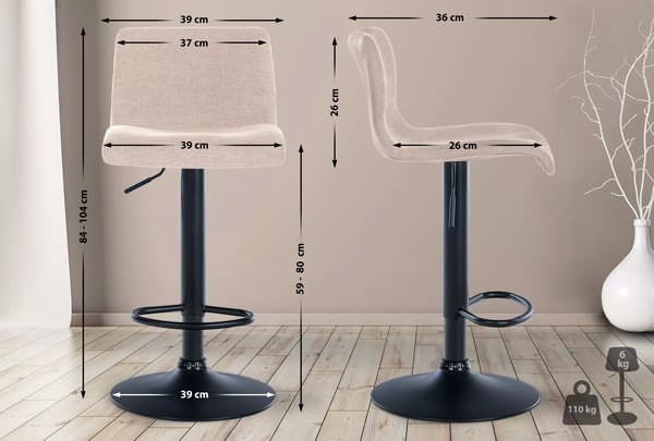 Baarituoli Branford Kermakangas, Matta musta metallirunkoinen