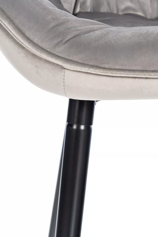 Gibson-baarituolit, harmaa sametti, mattamusta metallirunko (2 kpl setti)