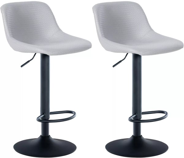 Set med 2 Loft Barstolar Grå Konstläder Metallram