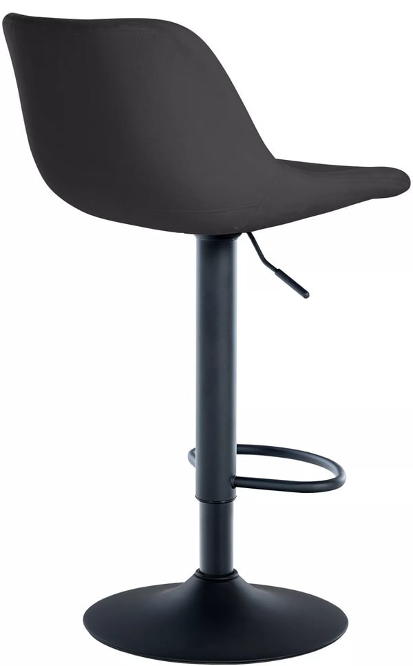 2 kpl Loft Bar Stool Set, Black Metal Rack, Velvet Seat