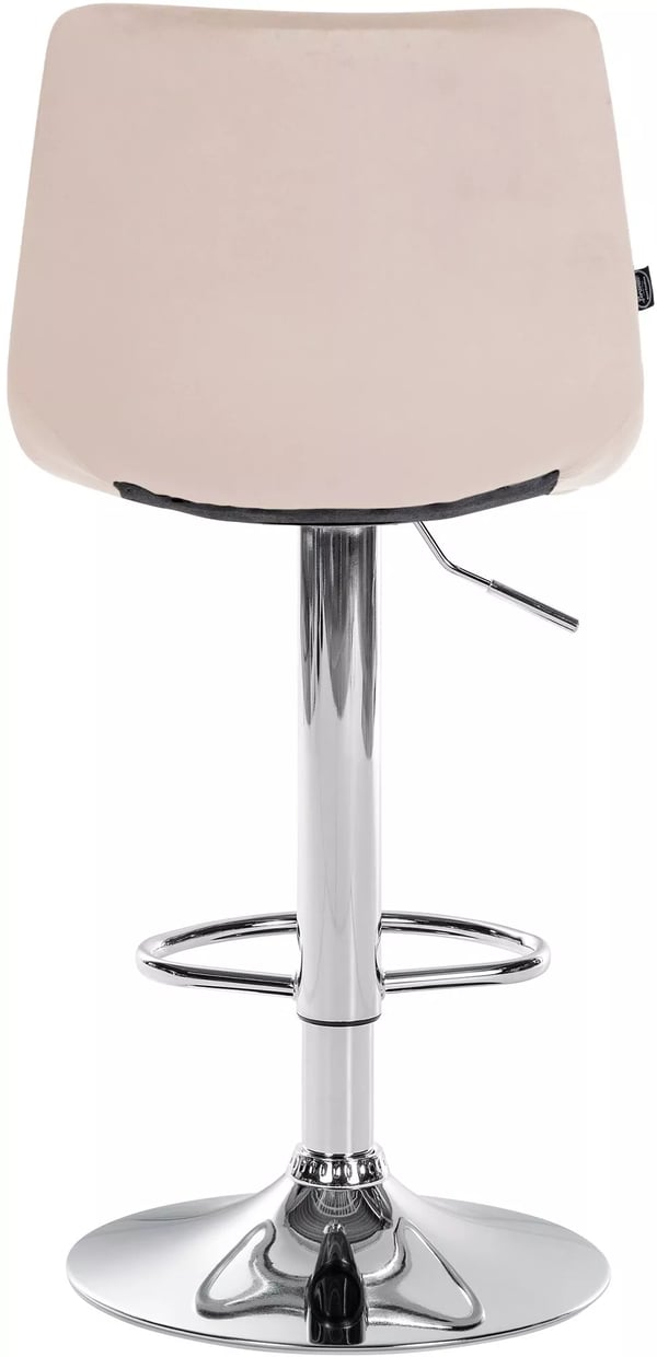Jerry Fløjl Barstol - Beige, Metalramme, Justerbar Højde, Drejbar