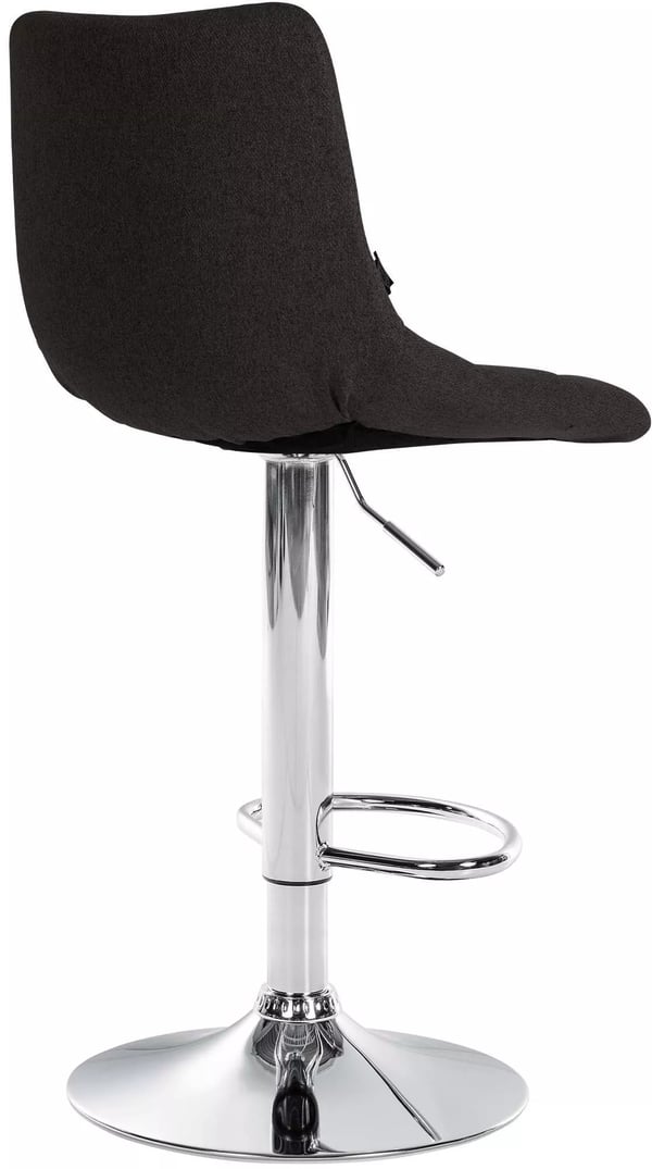 Jerry stof barstol - Sort metalramme, justerbar højde, 360° drejelig, komfortabel polstret sæde