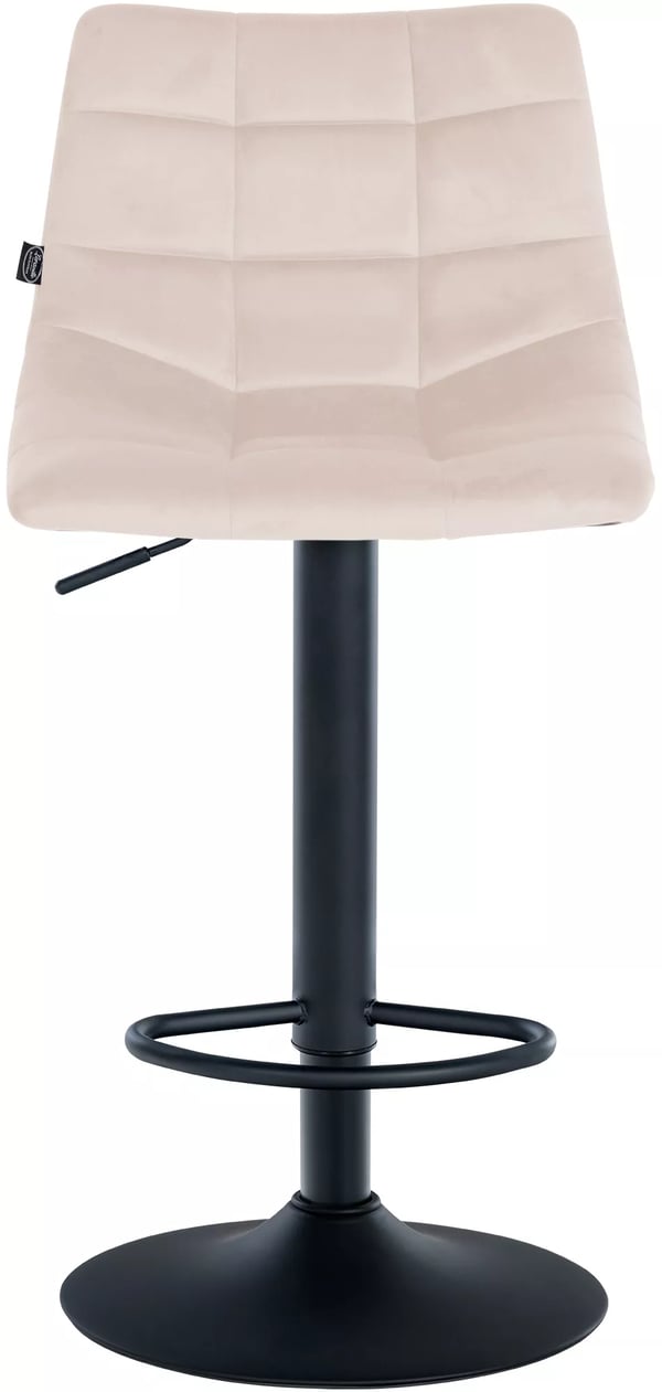 Jerry Beige Sammet Barstol med Metallställ