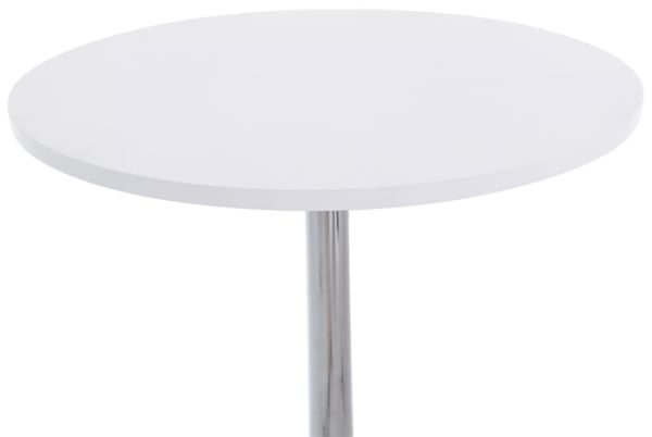 2 kpl pyöreitä baaripöytiä, 60cm, puu/metallijalka, valkoinen