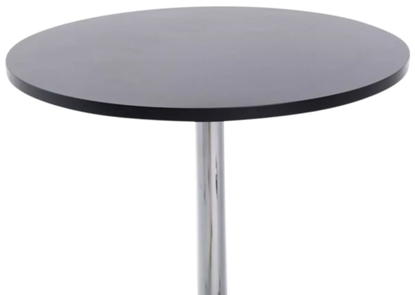Sæt med 2 runde barborde med sort træplade og krom metalfod - 60 cm diameter, 108 cm højde