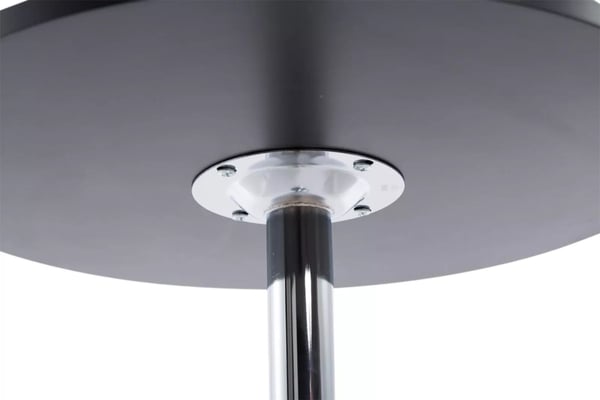 Sæt med 2 runde barborde med sort træplade og krom metalfod - 60 cm diameter, 108 cm højde