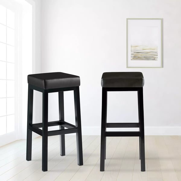 Taylor Barstol - 83 cm sædehøjde, sort kunstlædersæde, matsort metalramme