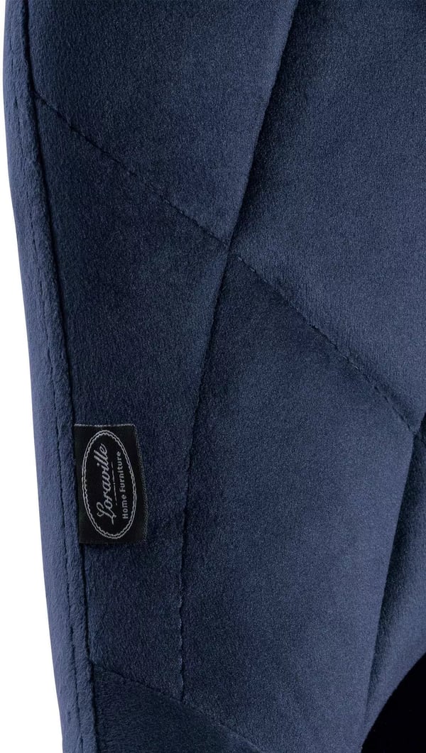 Sæt med 2 blå Lazio barstole i velour med metalstel