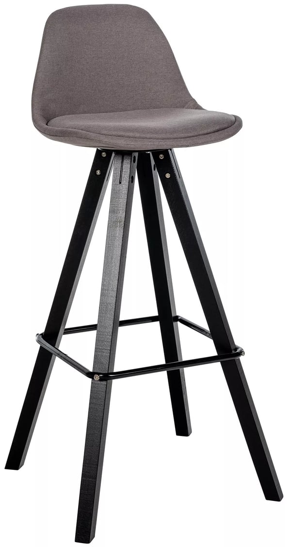 Corbin Fyrkantig Barstol i Tyg, Taupe med Träställ - Modern Komfort och Stil