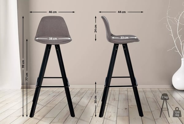 Baarijakkara Corbin Taupe, kangasverhoilu, puurunkoinen