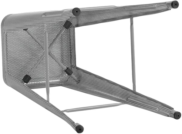 Fletcher Industriel Design Barstol, Sølvmetal med Perforeret Ramme, Stabelbar, 77 cm Sædehøjde, Inkluderer Gulvbeskyttere
