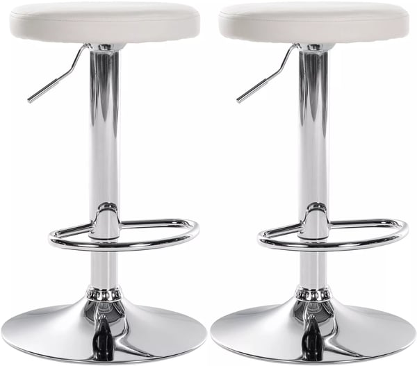 Set med 2 Ponte Barstolar, Konstläder, Krom