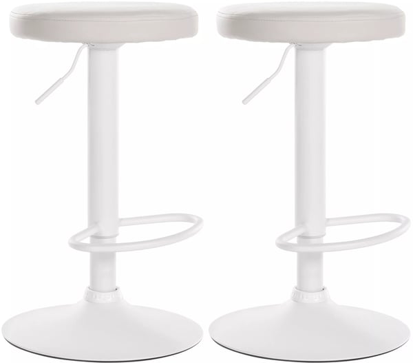 Set med 2 barstolar Ponte, konstläder, vit