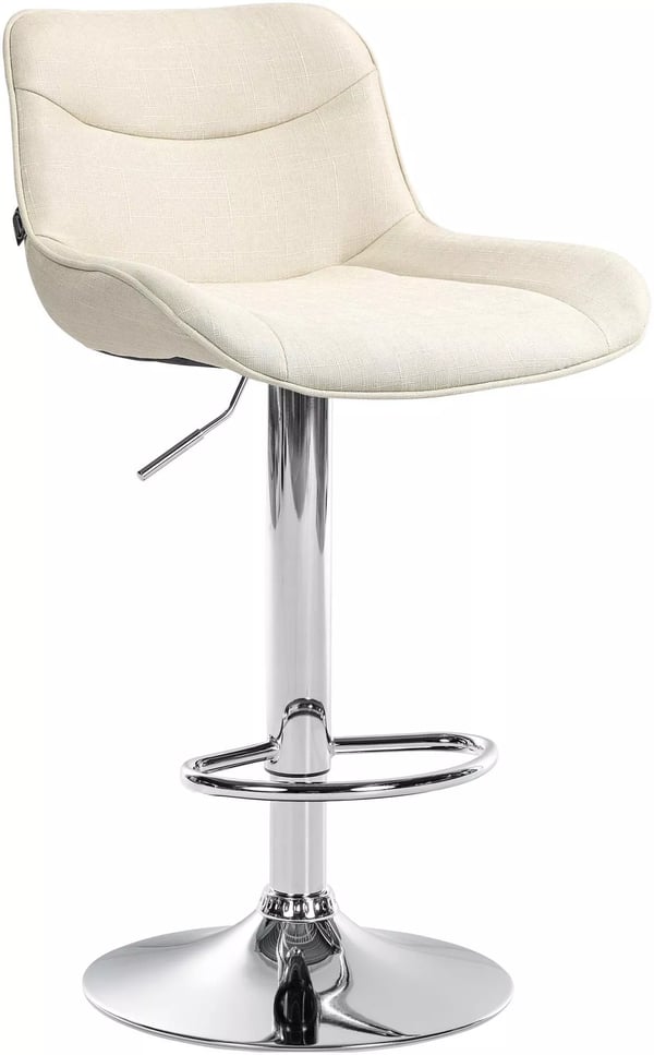 Vonore Barstol i Krämtyg med Metallbas - Justerbar Höjd, Svängbar, 360° Rotation