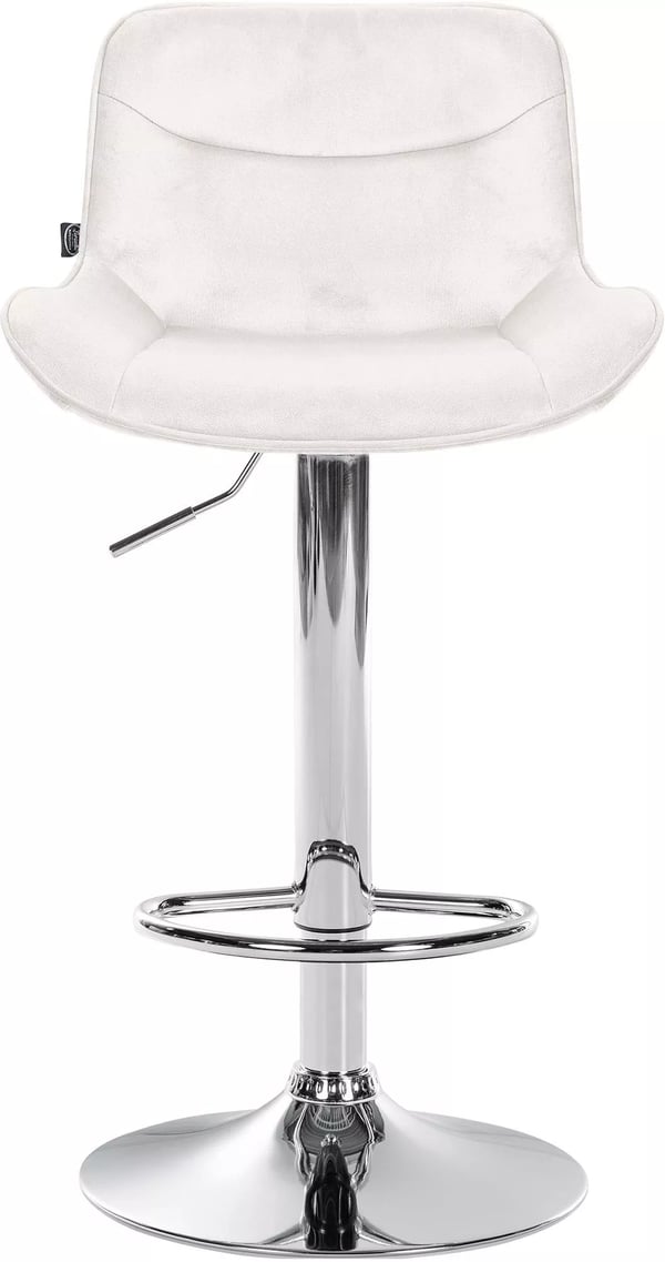 Vonore fløjl barstol i creme med metalstativ