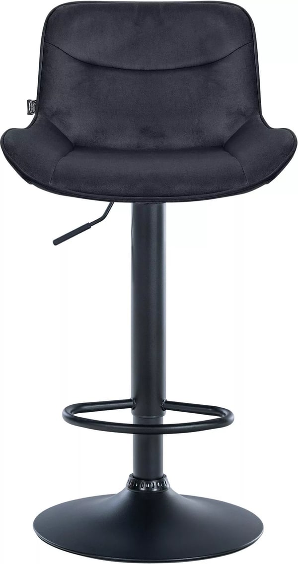Vonore Fløjl Barstol Sort Metalstel 51x49x85 cm