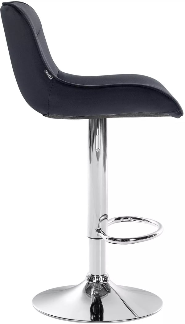 Vonore Sort Fløjl Barstol med Metalstel - 51x49x85 cm, 7kg