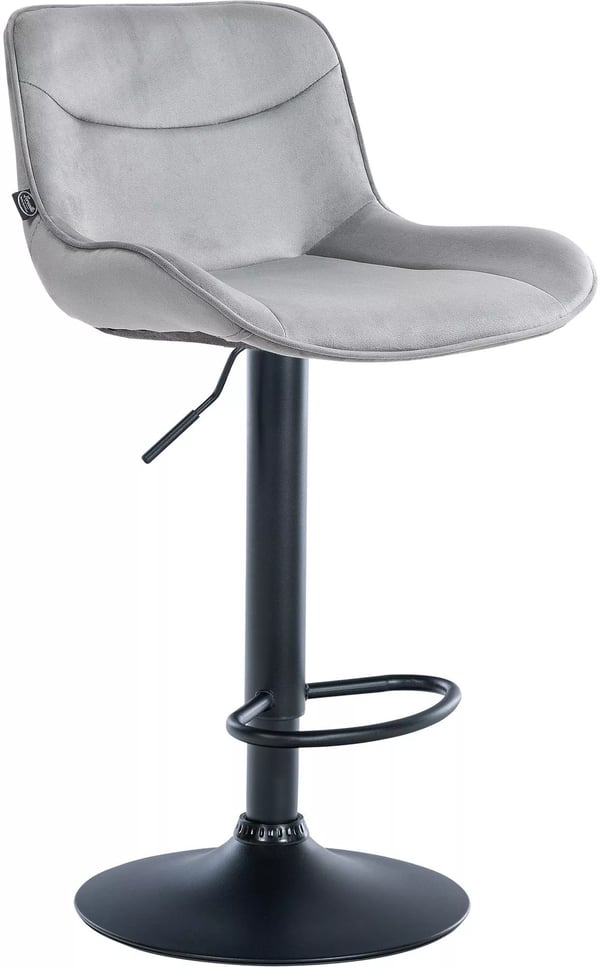Vonore Barstol i Sammet, Grå, Metallställ