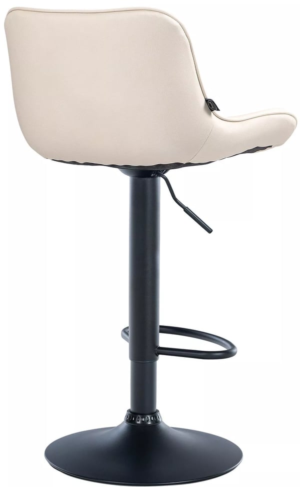Vonore Cremefarvet Kunstlæder (PVC) Barstol med Metalstel