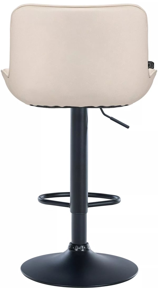 Vonore Cremefarvet Kunstlæder (PVC) Barstol med Metalstel