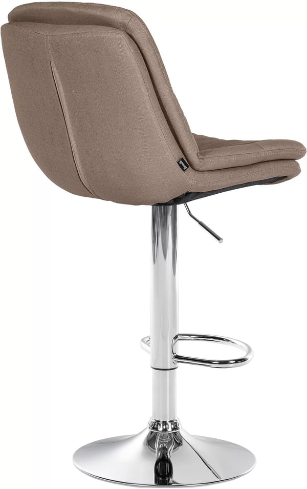 Laurel Taupe stof barstol, metalramme, højdejusterbar, drejelig, 360°